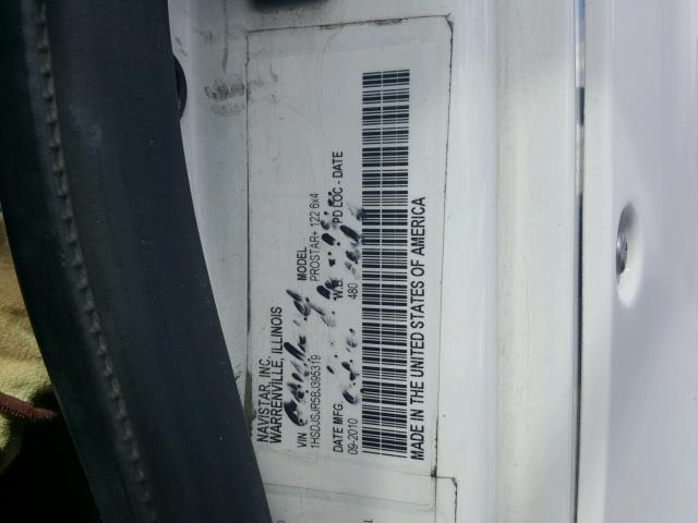 1HSDJSJR5BJ395319 - 2011 INTERNATIONAL PROSTAR أبيض صورة 10