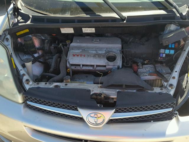 5TDZA22C74S185190 - 2004 TOYOTA SIENNA XLE SILVER photo 7