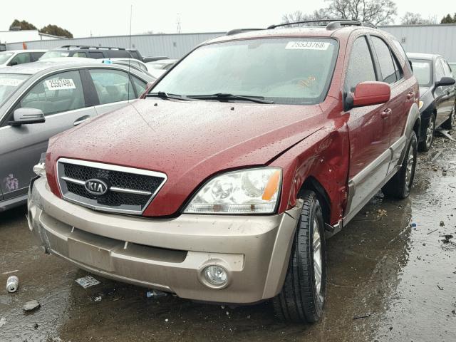 KNDJC733255359886 - 2005 KIA SORENTO EX MAROON photo 2