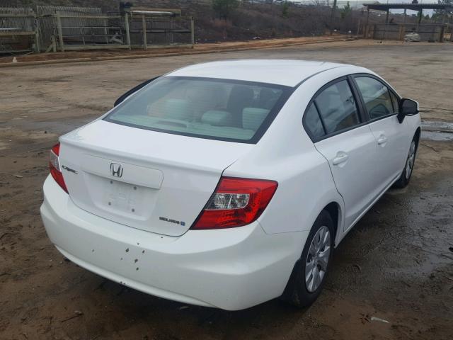 19XFB2F59CE075228 - 2012 HONDA CIVIC LX WHITE photo 4