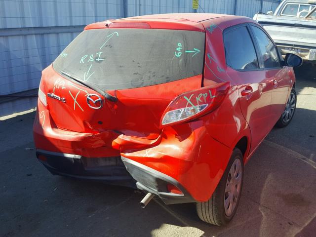 JM1DE1KZ1E0177555 - 2014 MAZDA MAZDA2 SPO RED photo 4