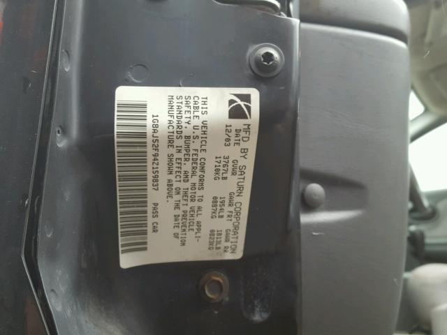 1G8AJ52F94Z159837 - 2004 SATURN ION LEVEL 黑色 照片 10