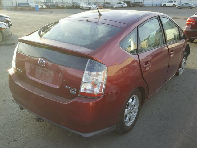 JTDKB20U240023299 - 2004 TOYOTA PRIUS RED photo 4