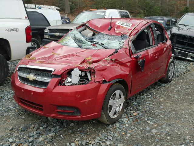 KL1TD56E79B632729 - 2009 CHEVROLET AVEO LS RED photo 2
