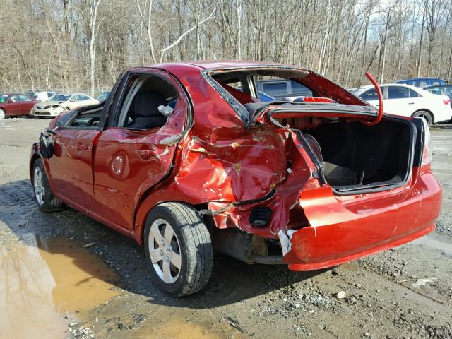 KL1TD56E79B632729 - 2009 CHEVROLET AVEO LS RED photo 3