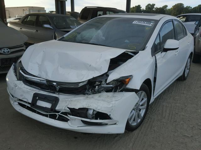 19XFB2F98CE333421 - 2012 HONDA CIVIC EXL WHITE photo 2