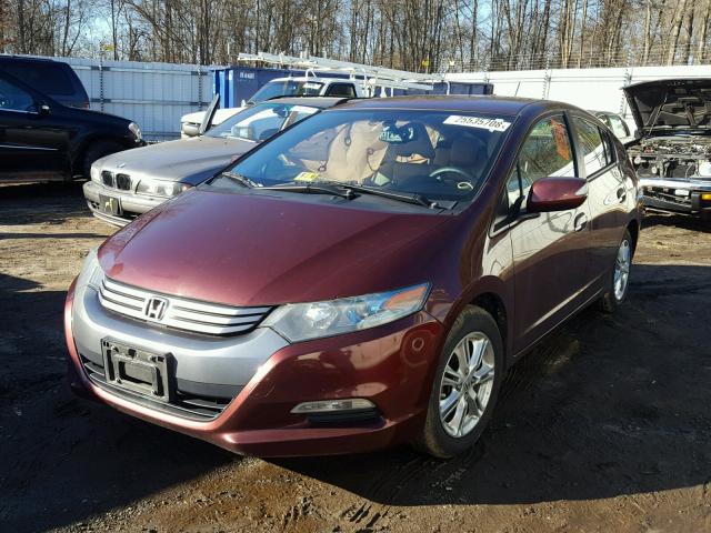 JHMZE2H78BS006608 - 2011 HONDA INSIGHT EX MAROON photo 2