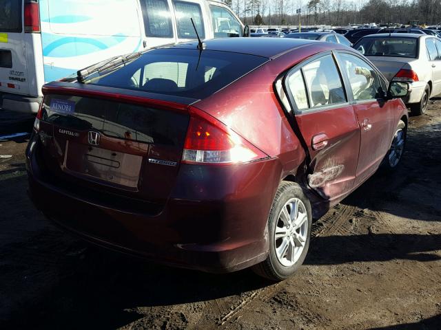 JHMZE2H78BS006608 - 2011 HONDA INSIGHT EX MAROON photo 4