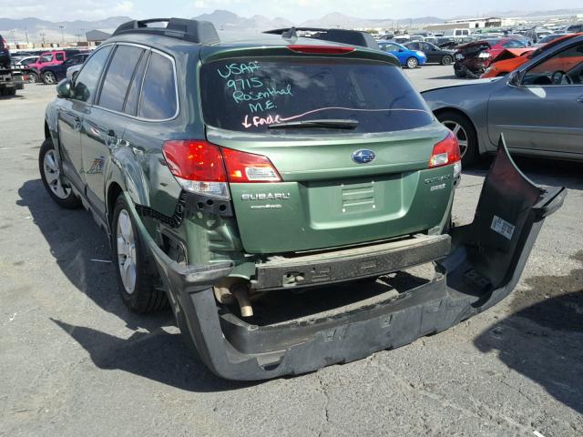 4S4BRBFC7B3339296 - 2011 SUBARU OUTBACK 2. GREEN photo 3