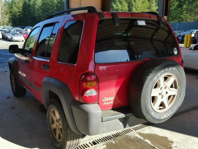 1J4GL48K44W137653 - 2004 JEEP LIBERTY SP RED photo 3