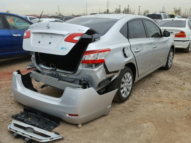 3N1AB7AP0EY299380 - 2014 NISSAN SENTRA S SILVER photo 4