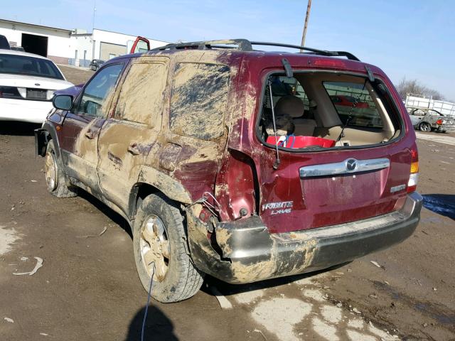 4F2YZ04153KM18378 - 2003 MAZDA TRIBUTE LX MAROON photo 3