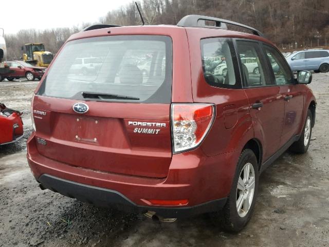 JF2SHABC9BH719395 - 2011 SUBARU FORESTER 2 RED photo 4