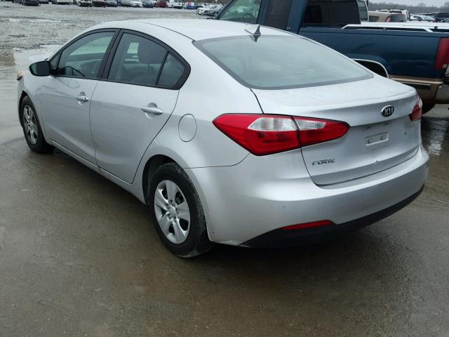 KNAFK4A60E5190999 - 2014 KIA FORTE LX SILVER photo 3