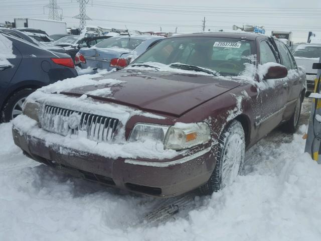 2MEHM75V89X615915 - 2009 MERCURY GRAND MARQ BURGUNDY photo 2