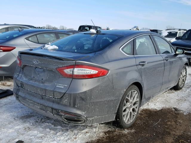 3FA6P0K9XER134142 - 2014 FORD FUSION TIT GRAY photo 4