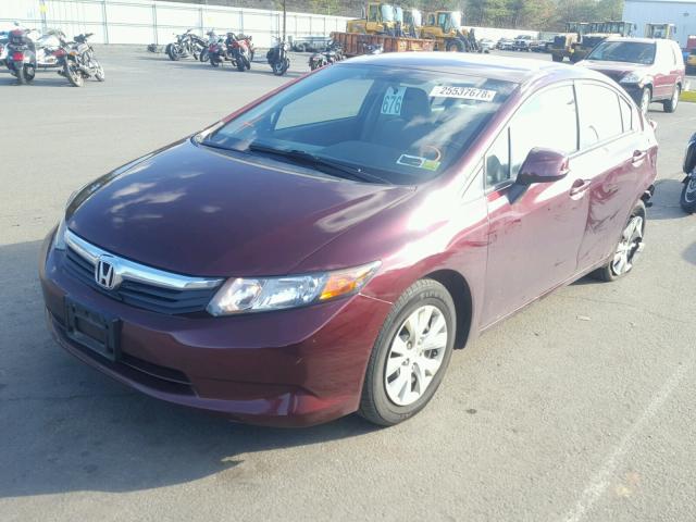 19XFB2F55CE380242 - 2012 HONDA CIVIC LX RED photo 2