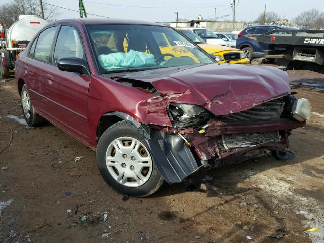 2HGES16562H600823 - 2002 HONDA CIVIC LX BURGUNDY photo 1