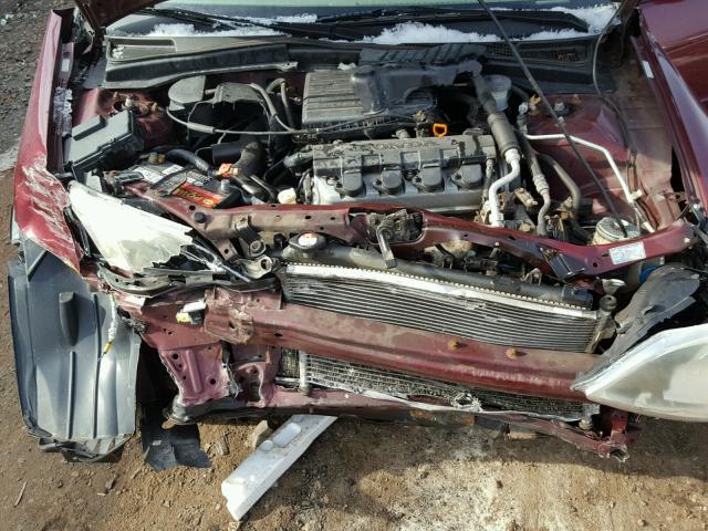 2HGES16562H600823 - 2002 HONDA CIVIC LX BURGUNDY photo 7