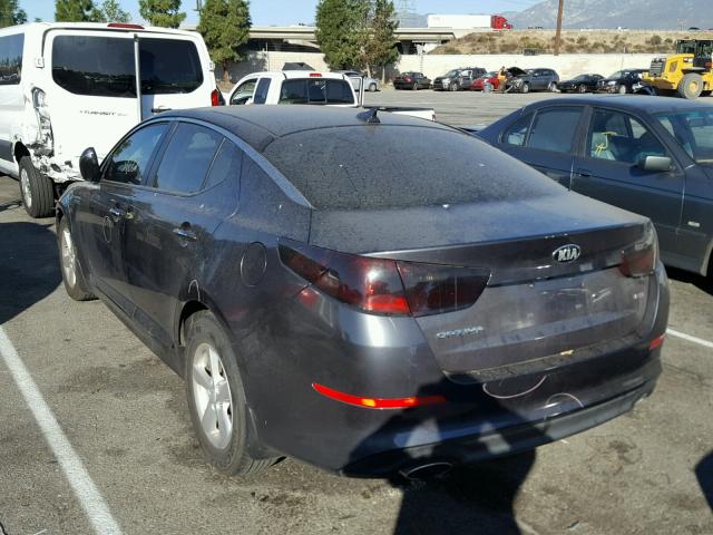 KNAGM4A74F5640145 - 2015 KIA OPTIMA LX GRAY photo 3