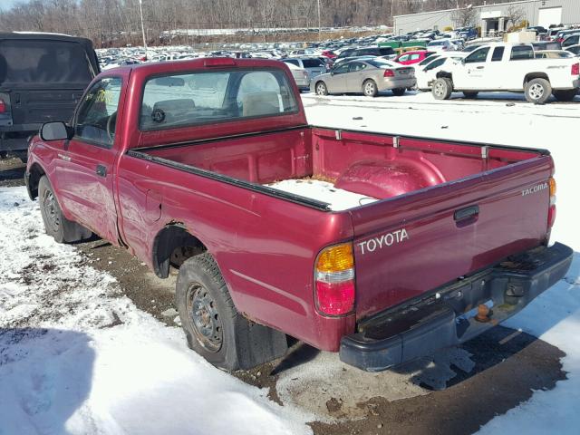 5TENL42N51Z784738 - 2001 TOYOTA TACOMA MAROON photo 3