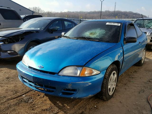 1G1JC124XY7120711 - 2000 CHEVROLET CAVALIER BLUE photo 2