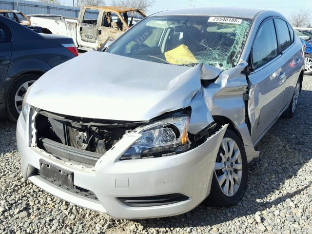 3N1AB7AP0FY224812 - 2015 NISSAN SENTRA S SILVER photo 2