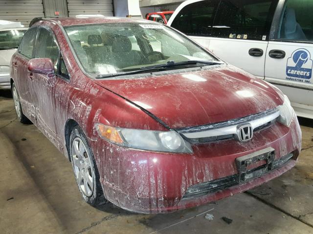 1HGFA16588L007726 - 2008 HONDA CIVIC LX MAROON photo 1