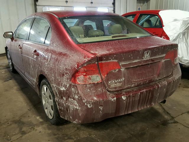 1HGFA16588L007726 - 2008 HONDA CIVIC LX MAROON photo 3