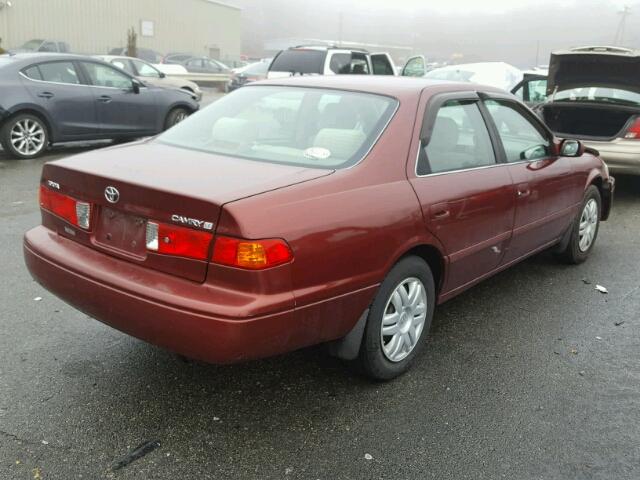 4T1BG28K41U090054 - 2001 TOYOTA CAMRY CE RED photo 4