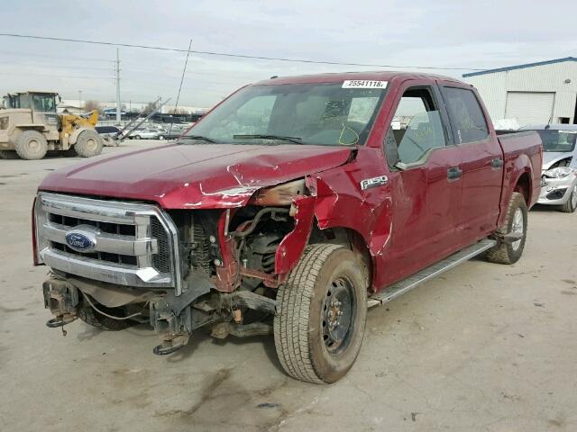 1FTEW1EF4FKD11029 - 2015 FORD F150 SUPER RED photo 2