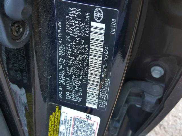 4T1BF32K95U091630 - 2005 TOYOTA CAMRY LE BLACK photo 10