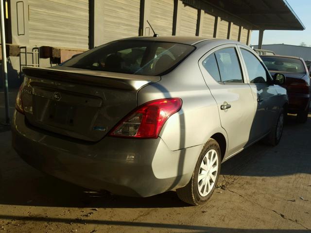 3N1CN7AP9EL854114 - 2014 NISSAN VERSA S GRAY photo 4