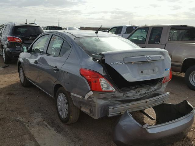 3N1CN7AP5EL850271 - 2014 NISSAN VERSA S GRAY photo 3