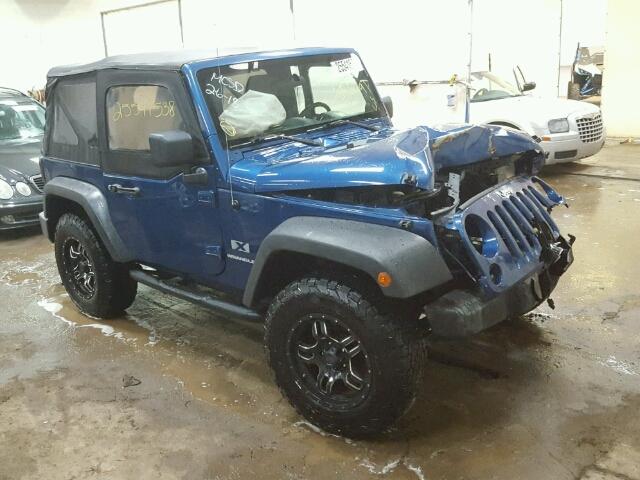 1J4FA24119L730737 - 2009 JEEP WRANGLER X BLUE photo 1