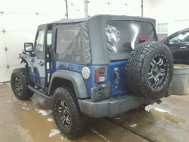 1J4FA24119L730737 - 2009 JEEP WRANGLER X BLUE photo 3