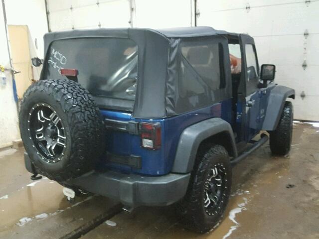 1J4FA24119L730737 - 2009 JEEP WRANGLER X BLUE photo 4