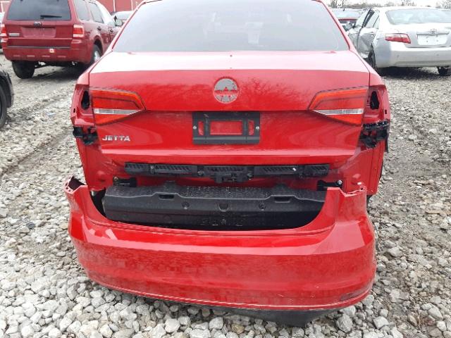 3VW2K7AJ9FM325994 - 2015 VOLKSWAGEN JETTA BASE RED photo 9