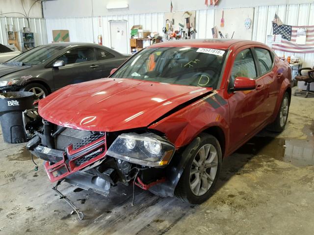 1C3CDZBG4EN138588 - 2014 DODGE AVENGER R/ RED photo 2