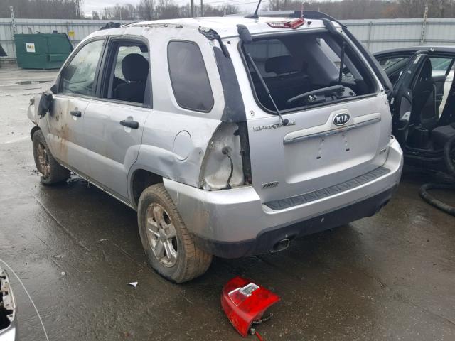 KNDJE723297559902 - 2009 KIA SPORTAGE L SILVER photo 3