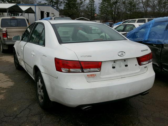 5NPEU46F06H133768 - 2006 HYUNDAI SONATA GLS WHITE photo 3