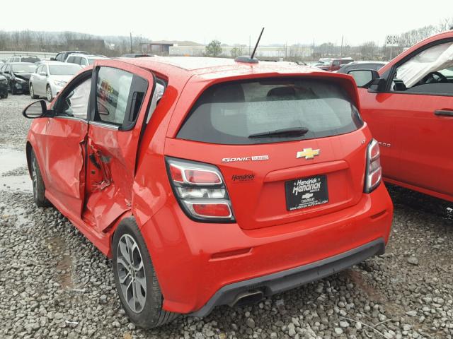 1G1JD6SB0H4174447 - 2017 CHEVROLET SONIC LT RED photo 3