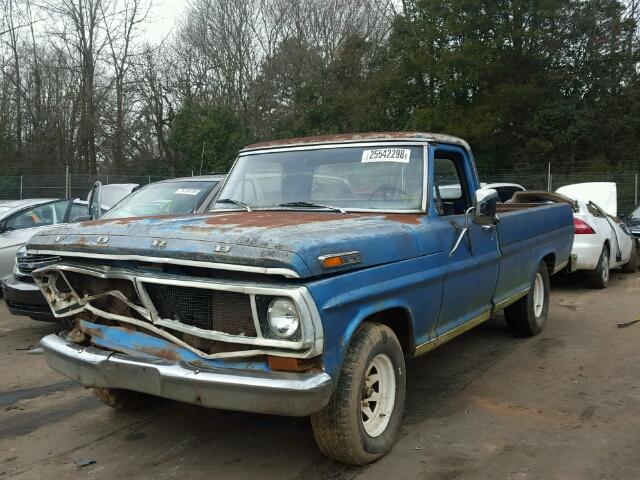 F10GCH16971 - 1970 FORD F100 BLUE photo 2