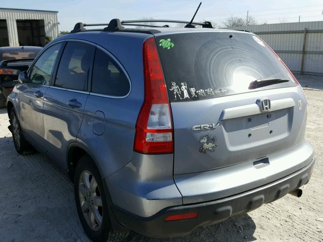 JHLRE48749C010286 - 2009 HONDA CR-V EXL BLUE photo 3