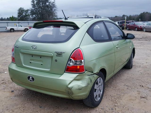 KMHCM36C68U055931 - 2008 HYUNDAI ACCENT GS GREEN photo 4