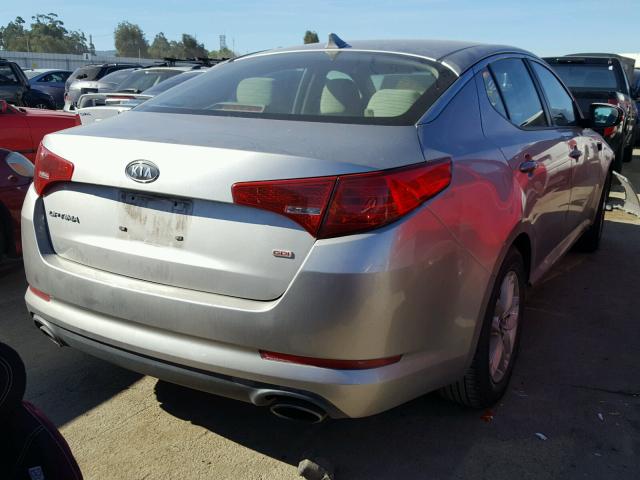 KNAGM4A78B5146011 - 2011 KIA OPTIMA LX SILVER photo 4