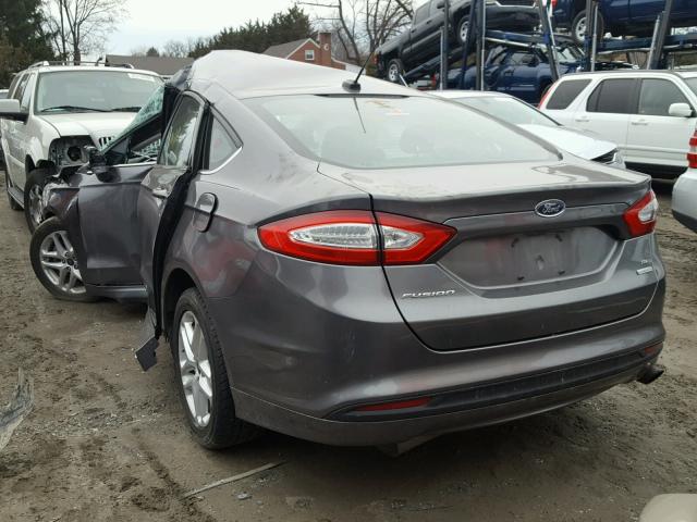 3FA6P0HD6ER324466 - 2014 FORD FUSION SE GRAY photo 3