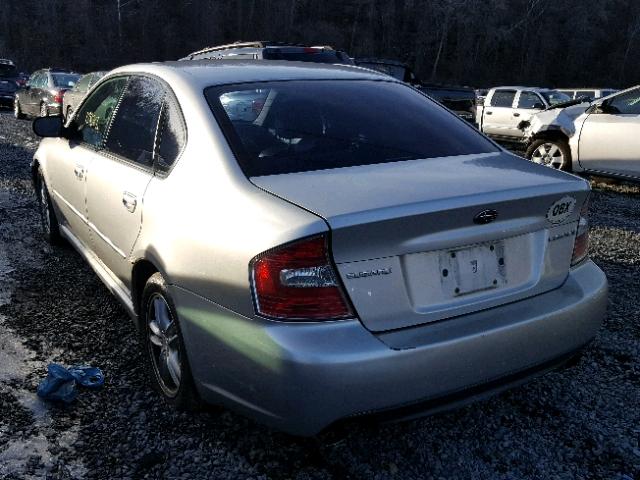 4S3BL626957200345 - 2005 SUBARU LEGACY 2.5 SILVER photo 3