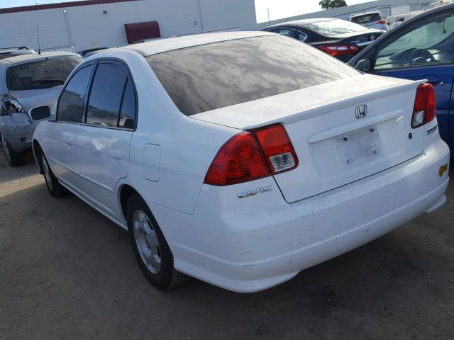 JHMES96635S001816 - 2005 HONDA CIVIC HYBR WHITE photo 3