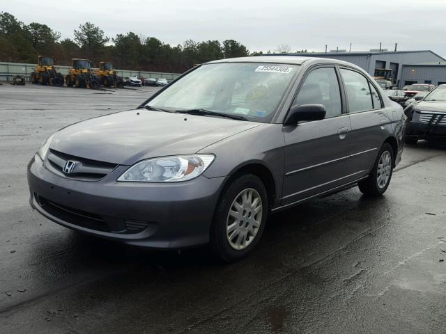 2HGES15674H626280 - 2004 HONDA CIVIC LX GRAY photo 2